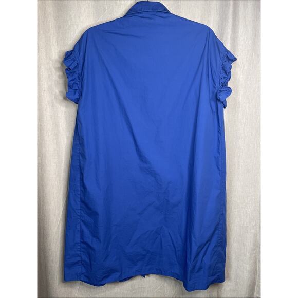 Lili Sidonio Shirt Dress Women’s Size Small - Full Button Front Pleated Ruffles - Picture 3 of 5